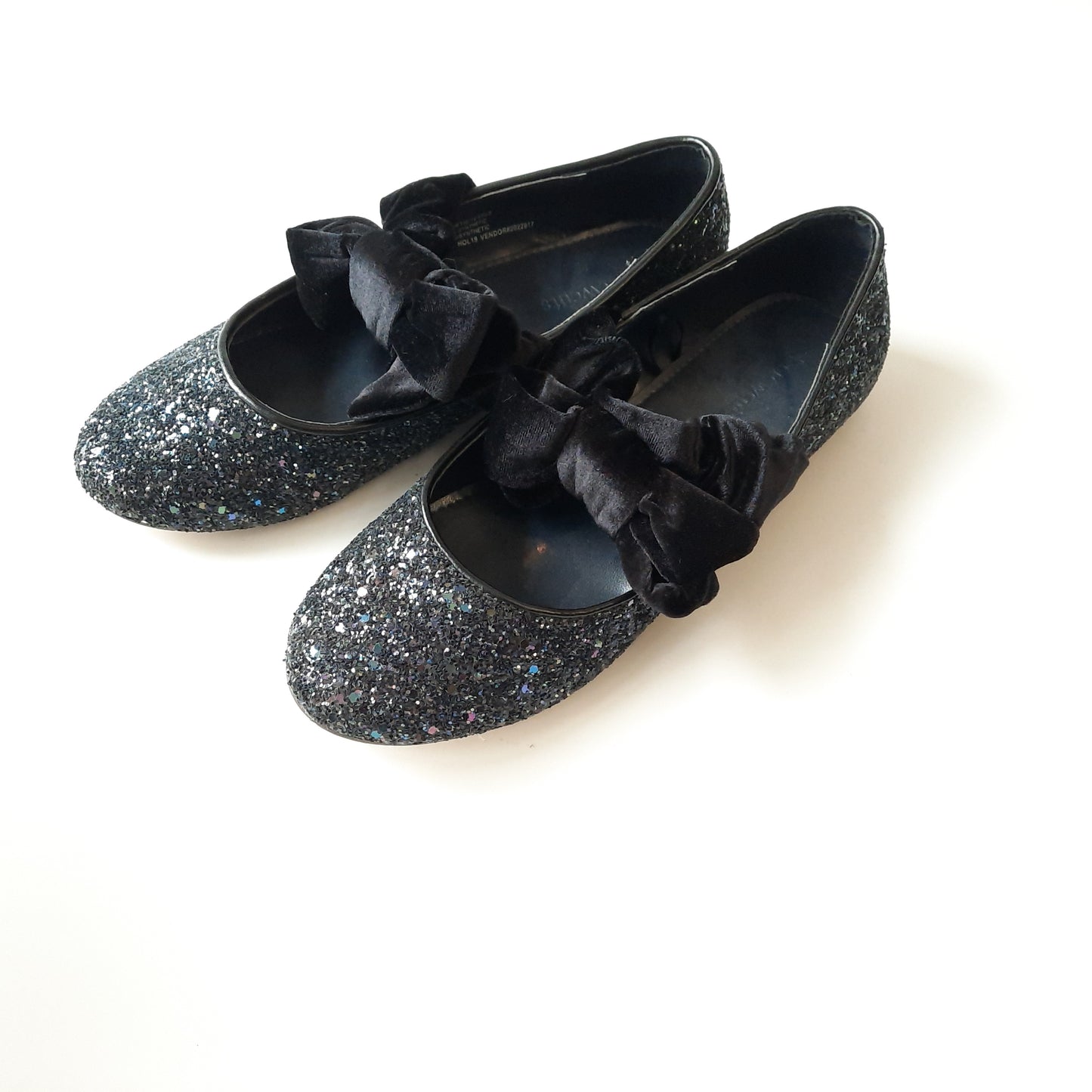 Crewcuts Black Glitter Girls Shoes size 7