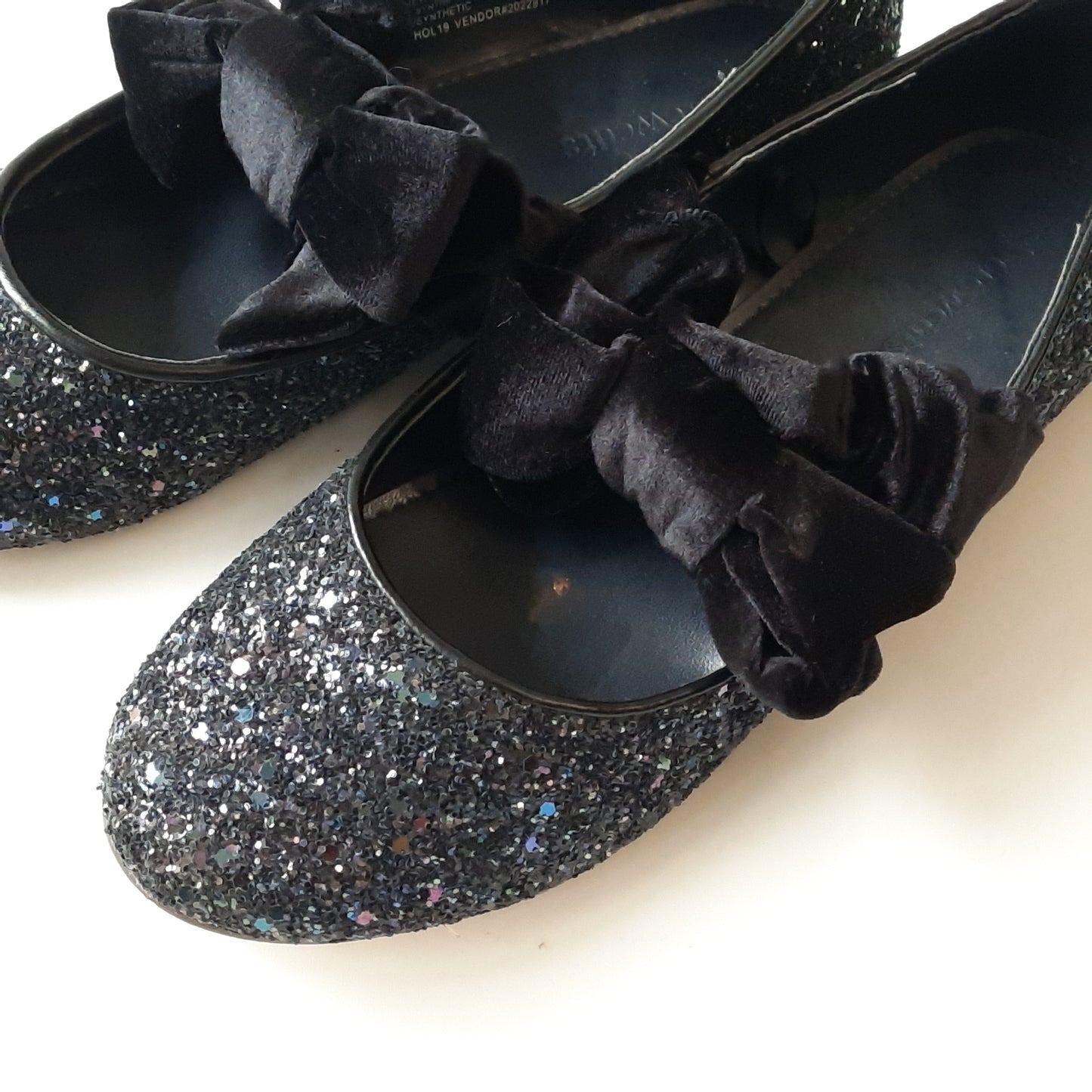 Crewcuts Black Glitter Girls Shoes size 7