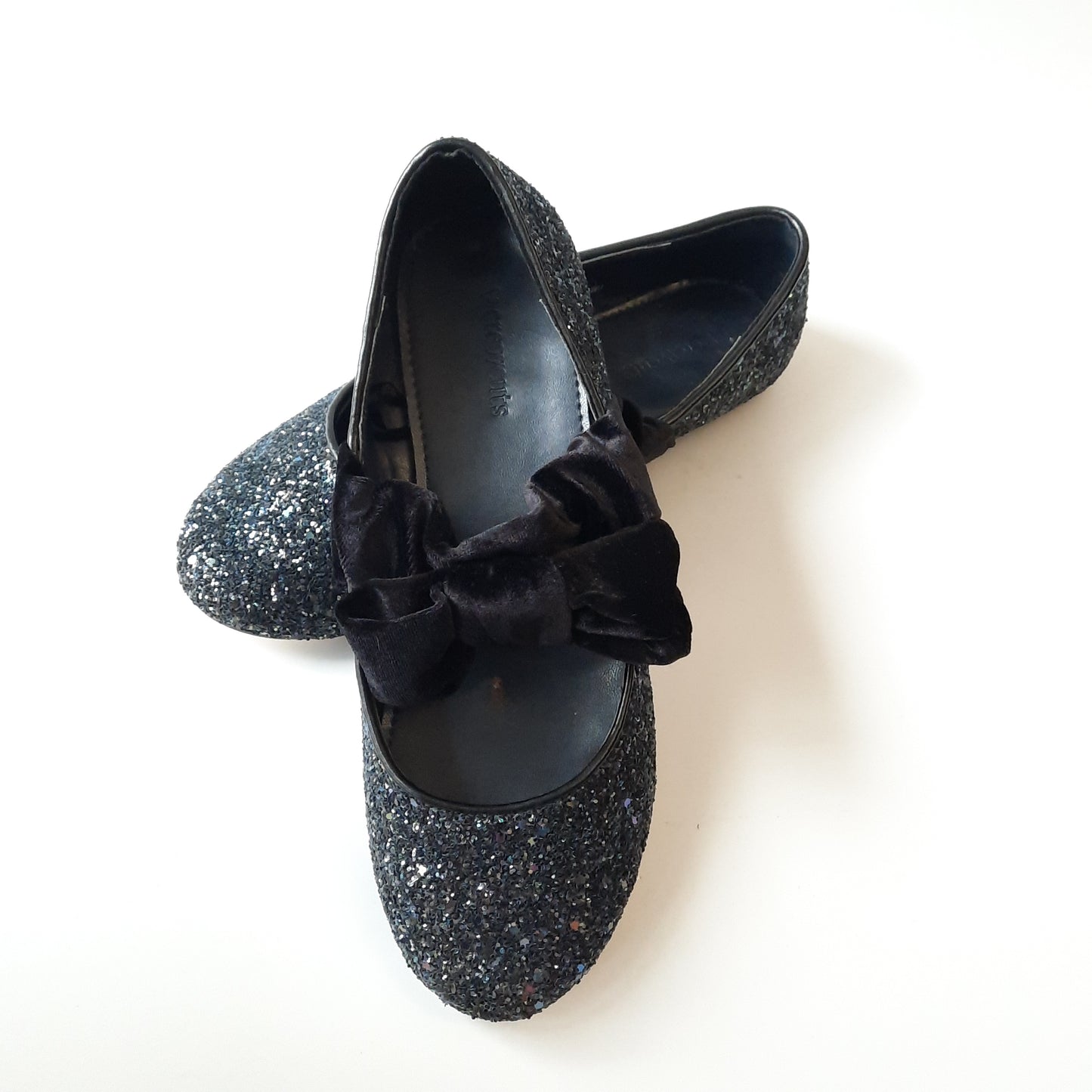 Crewcuts Black Glitter Girls Shoes size 7