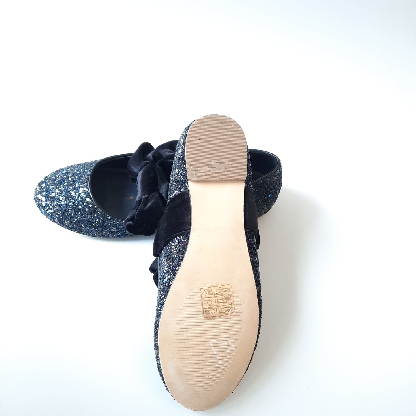 Crewcuts Black Glitter Girls Shoes size 7