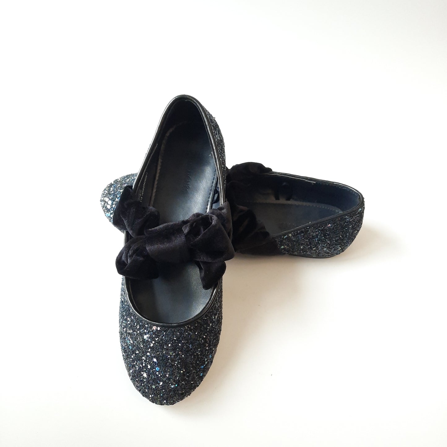 Crewcuts Black Glitter Girls Shoes size 7