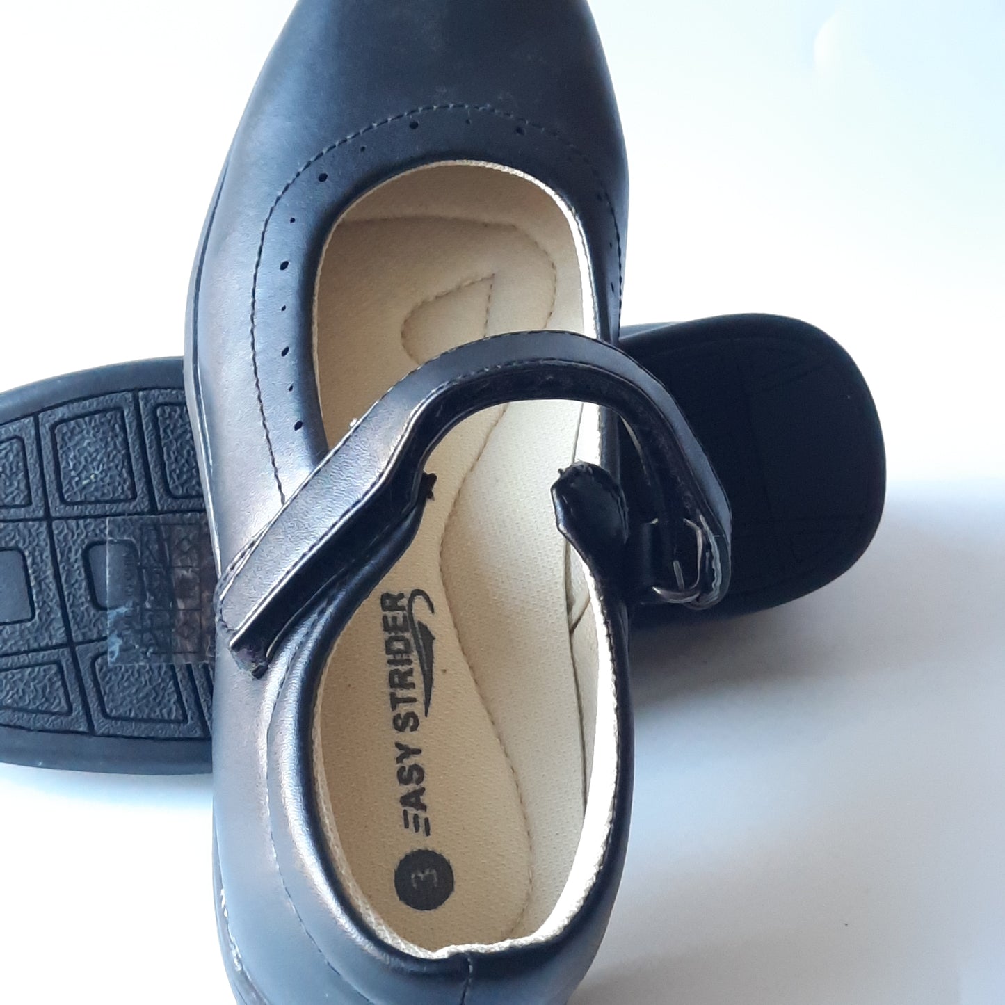 Girls Black Easy Strider Mary Jane Shoes Size 3 NWOT