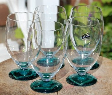 Mikasa Vintage Footed Iced Tea/Water Glasses Set of Five