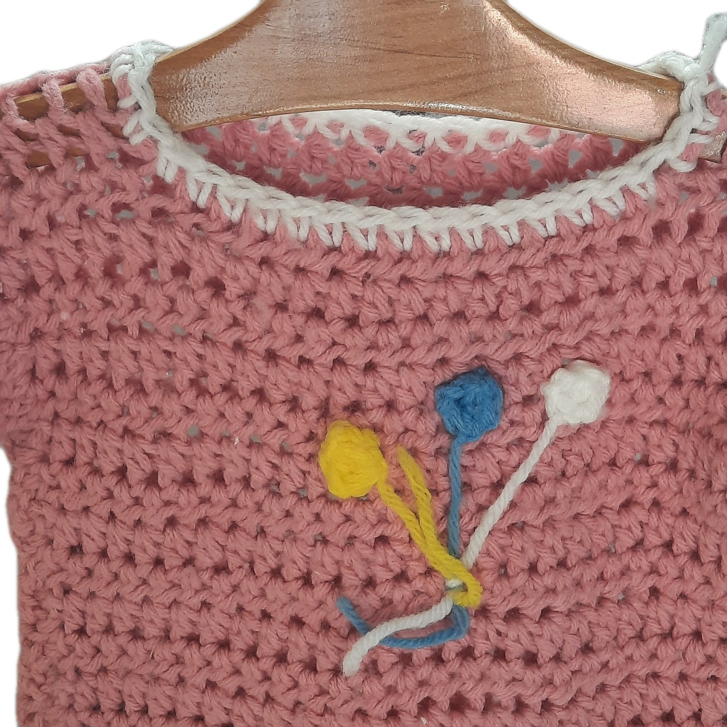 Pink Hand Knit Cap Sleeve Sweater 24mo.