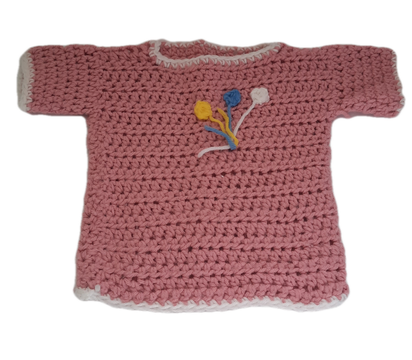 Pink Hand Knit Cap Sleeve Sweater 24mo.