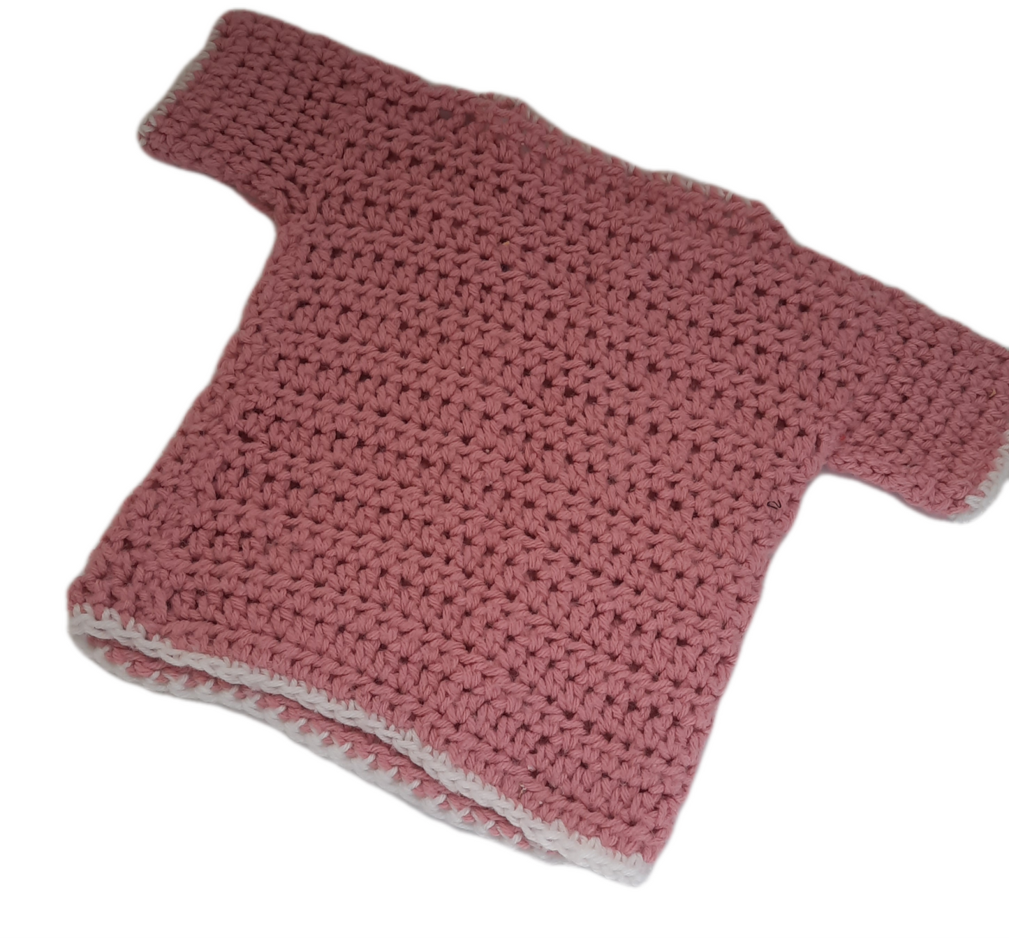 Pink Hand Knit Cap Sleeve Sweater 24mo.
