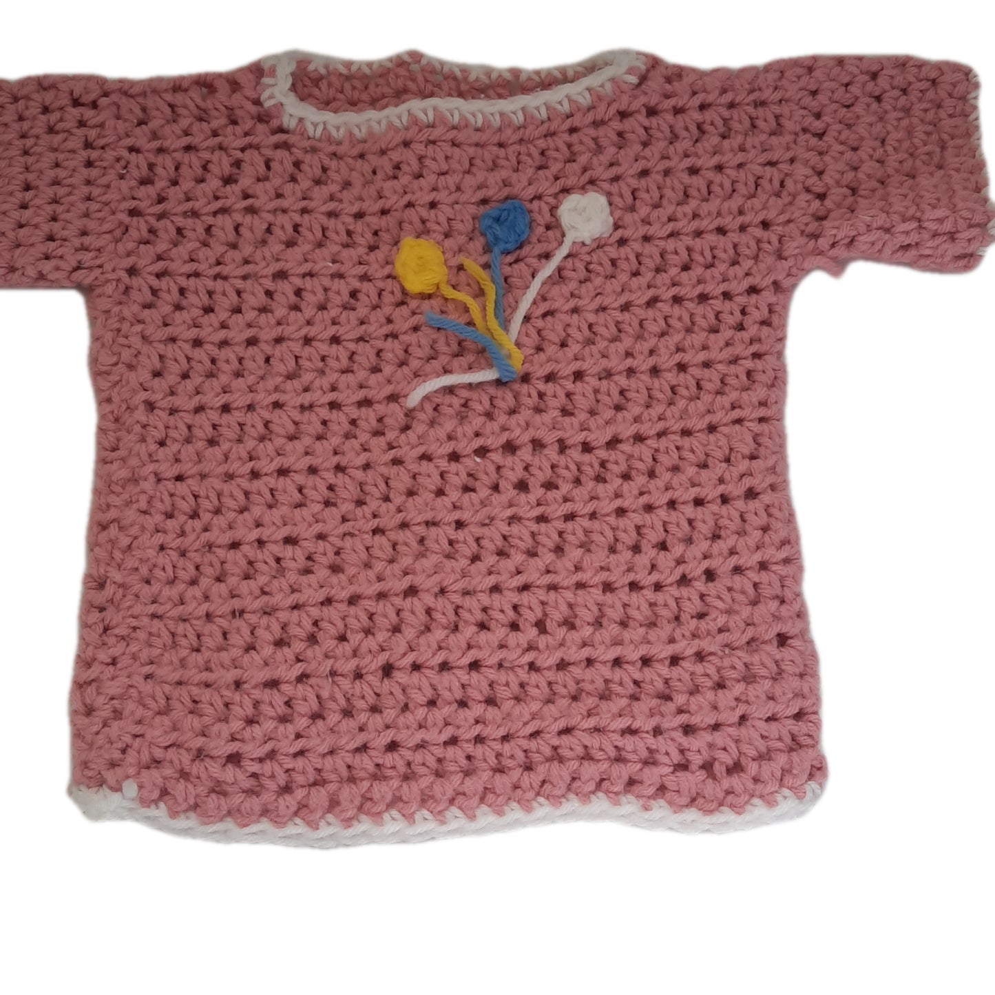 Pink Hand Knit Cap Sleeve Sweater 24mo.