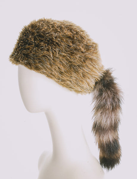 Faux Fir Vintage Racoon Hat with tail