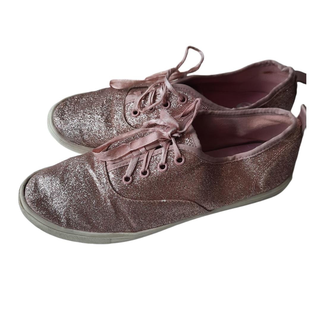 Ladies Pink Glitter Sneaker size 8