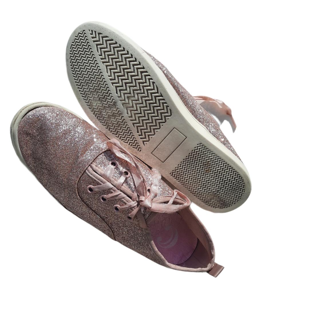 Ladies Pink Glitter Sneaker size 8