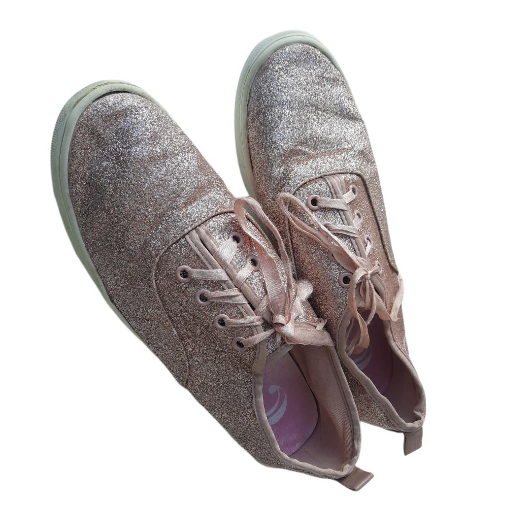 Ladies Pink Glitter Sneaker size 8