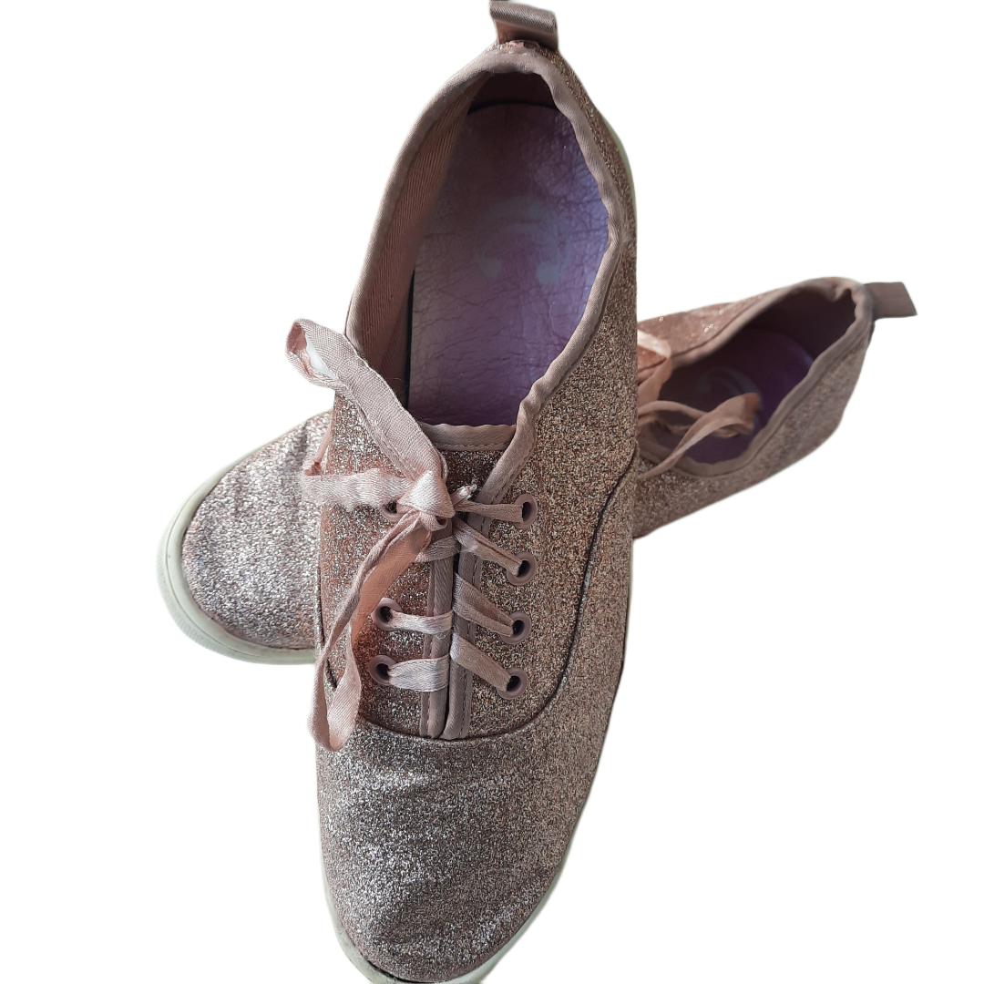 Ladies Pink Glitter Sneaker size 8