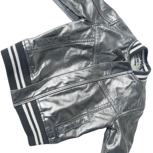 Genuine Kids ( OshKosh) Silver Lame Jacket 12M Genuine Kids® from OshKosh Toddler Boys' Metallic Bomber Jacket Silver