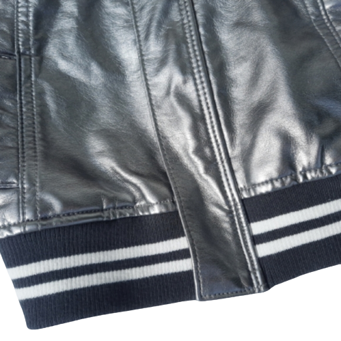 Genuine Kids ( OshKosh) Silver Lame Jacket 12M Genuine Kids® from OshKosh Toddler Boys' Metallic Bomber Jacket Silver