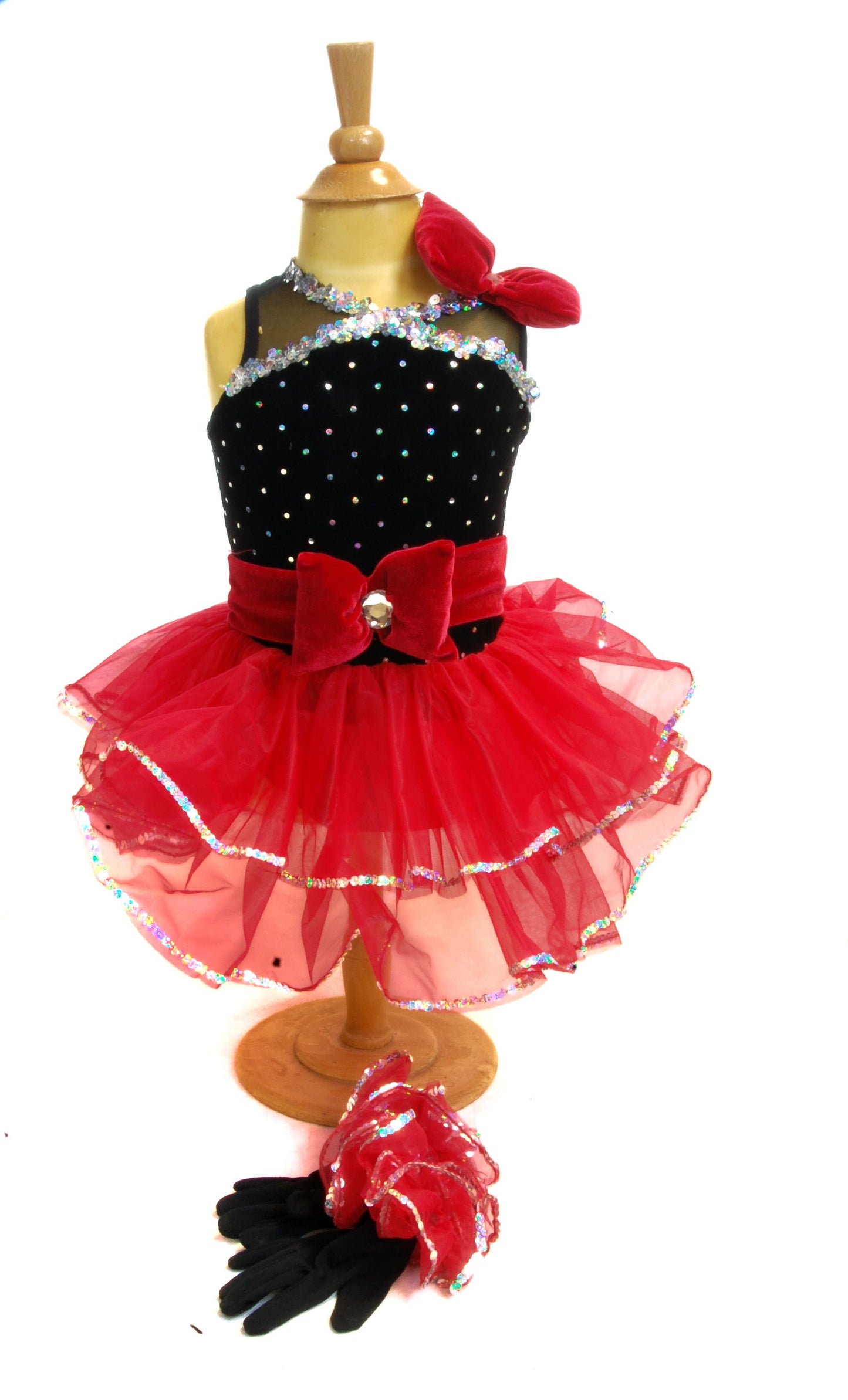 Pre Owned Spandex Child's Dance Costume /Dress Up body suit TuTu with gloves