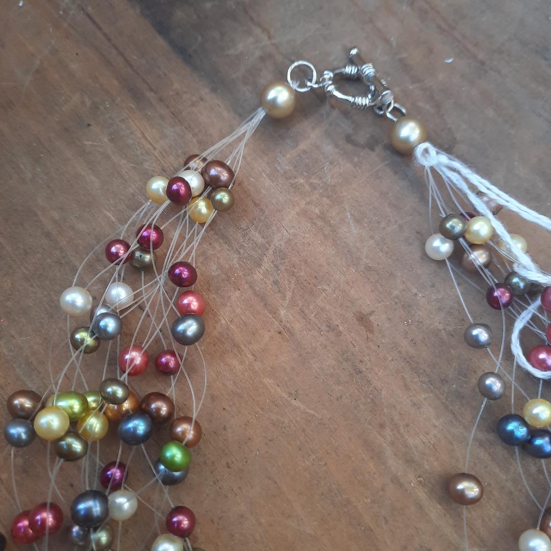 Pearl Necklace Sterling Silver