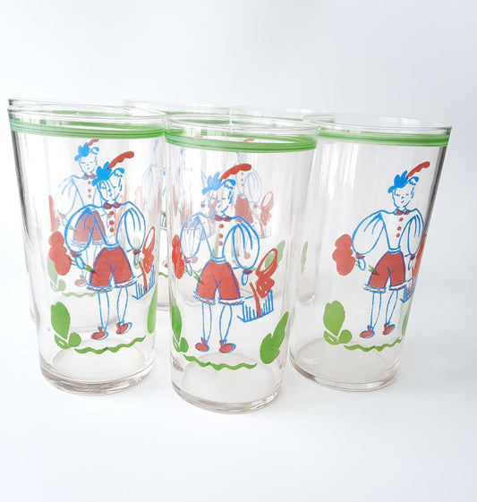 Vintage Highball glasses Dutch Boy