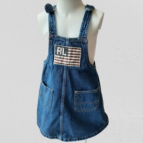 Appliquéd Denim Overall Dress - Light denim blue/SmileyWorld® - Kids | H&M  US