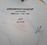 Signed Longaberger 2002 Edition Wood Basket Yellow