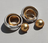 Signed Vintage Silver and Gold Toned Clip On Earrings