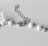 "Iris & Lily" Freshwater Pearl Sterling Silver Necklace 18inches