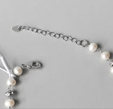 "Iris & Lily" Freshwater Pearl Sterling Silver Necklace 18inches