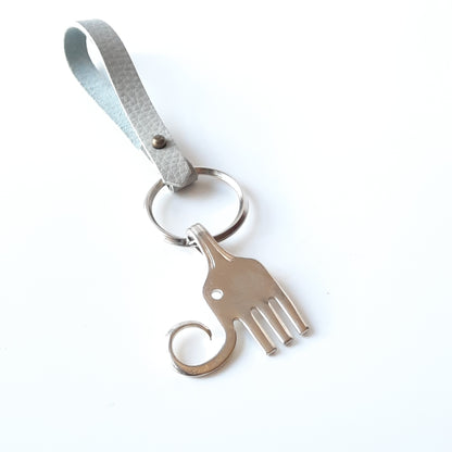 Vintage Repurposed Fork Keychains Sterling Silverplate