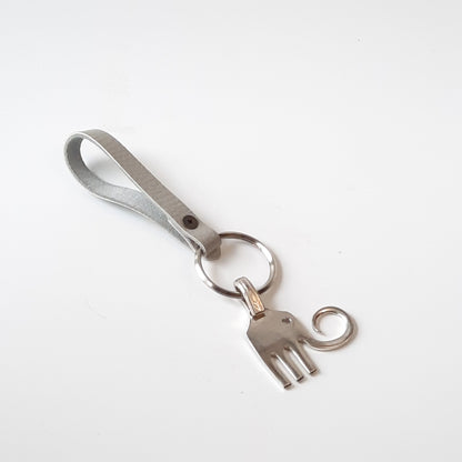 Vintage Repurposed Fork Keychains Sterling Silverplate