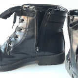 Bebe Black Girls Lace Up Zippered Ankle Boots Size 2