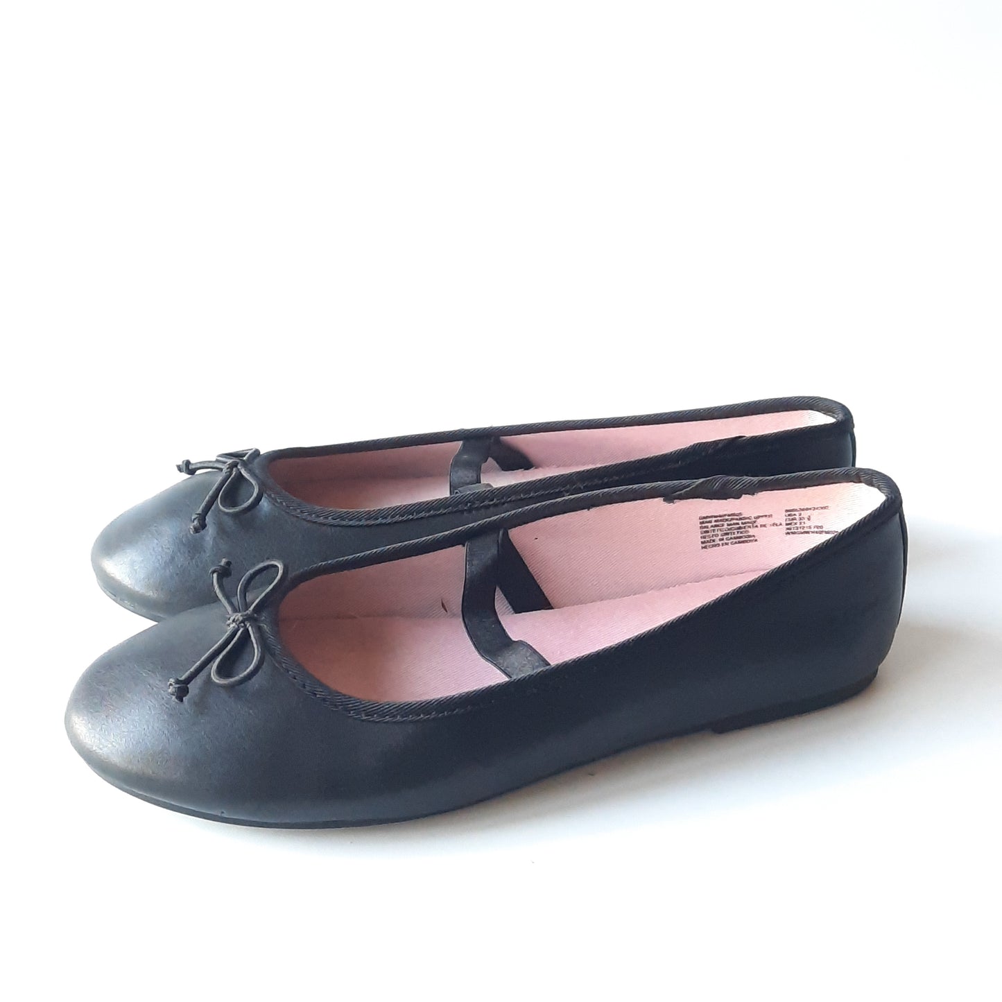 Wonder Nation Black Ballet Flats Girls Size 2