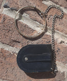 Small leather Biker Change Purse with Wristlet
