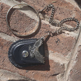 Small leather Biker Change Purse with Wristlet
