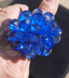 Funky Oversized Blue Plastic Flower Ring