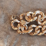 Gold Toned Vintage Chunky Necklace Big Gem