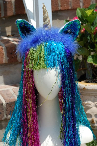 Handmade Unicorn Headpiece Multicolored/Photo Prop