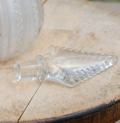 Ornate Vintage Glass Decanter with pointed stopper