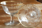 Vintage Gold Trimmed  Champagne/Dessert Glasses Pair