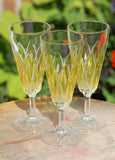 Vintage Yellow Champagne Flutes Set of Three