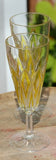 Vintage Yellow Champagne Flutes Set of Three