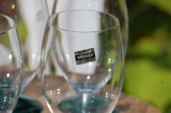 Mikasa Uptown Glasses / Ice Tea Glasses / Vintage Mikasa Glassware /  Elegant Stemware / Vintage Drinkware / Pair of Glasses / Clear Glasses 