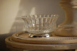 Vintage Optic Glass and Silver Plate Candy Dish