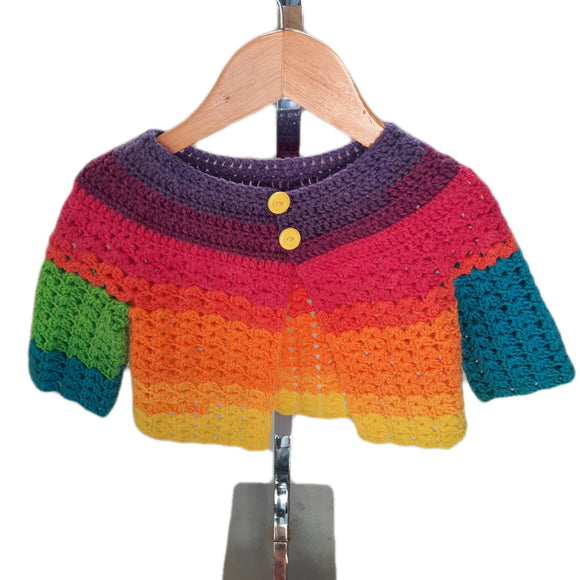 Rainbow Colred Hand Knit Toddler Sweater 2