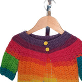 Rainbow Colred Hand Knit Toddler Sweater 2