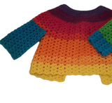 Rainbow Colred Hand Knit Toddler Sweater 2