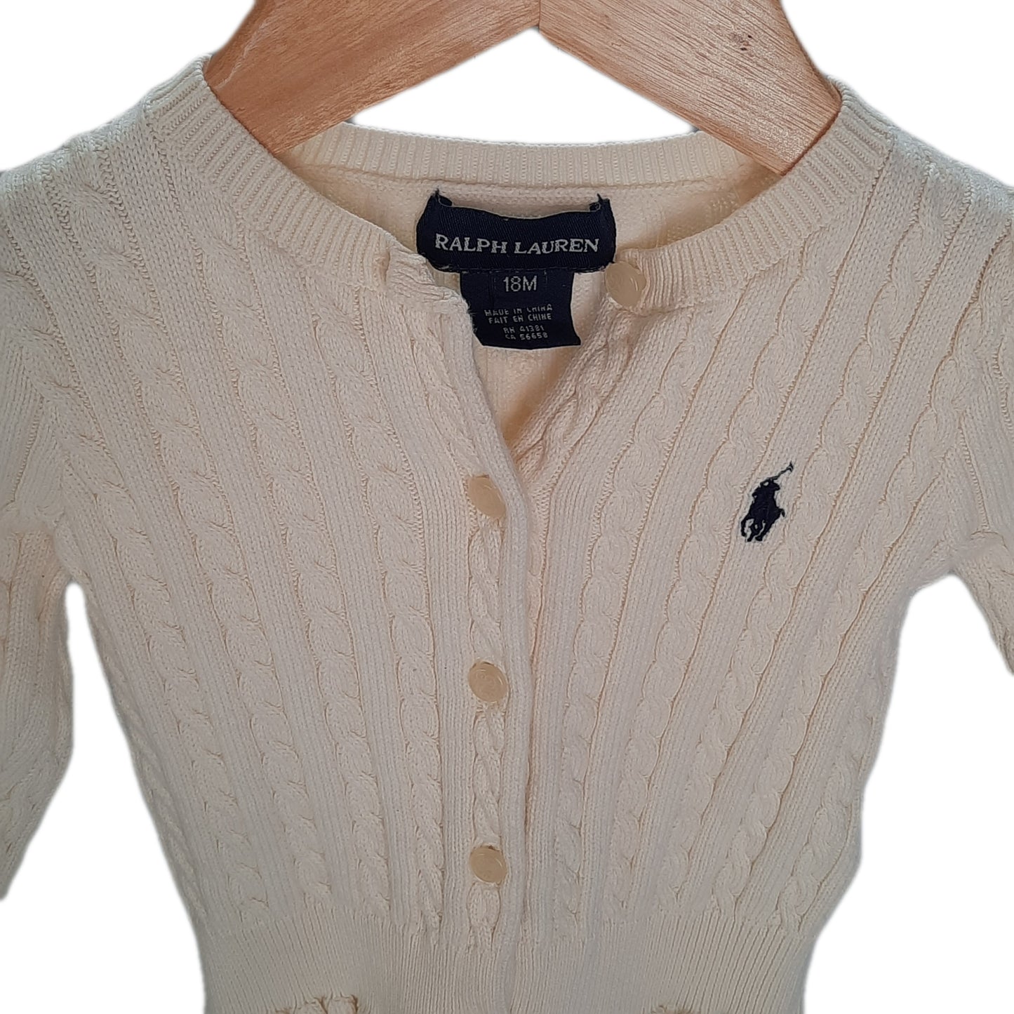 Ralph Lauren Baby 18 mo. Off White Button Down Sweater