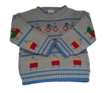 "Hopscotch" Knit Light Blue Toddler Boy's Sweater  24mo.