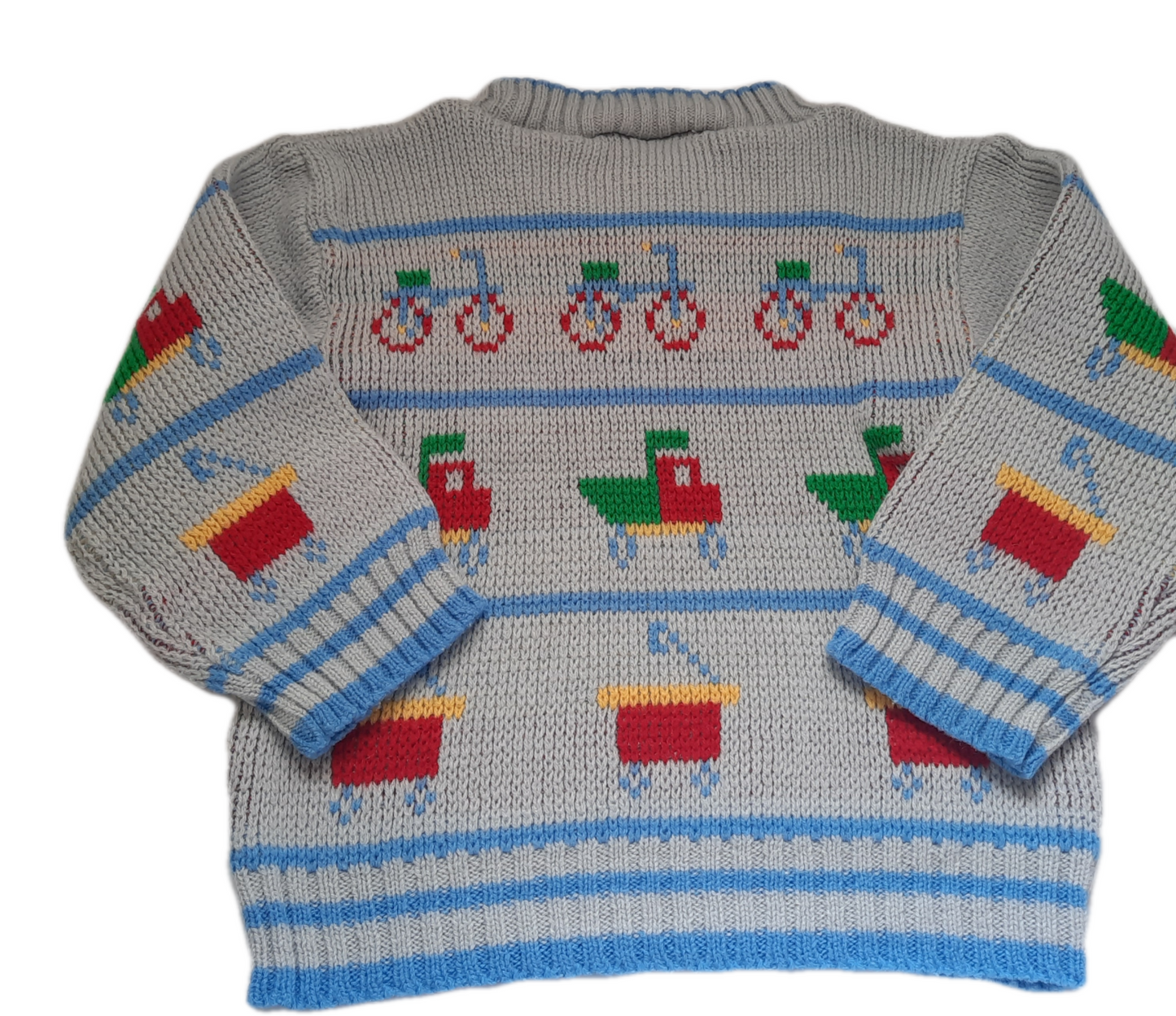 "Hopscotch" Knit Light Blue Toddler Boy's Sweater  24mo.