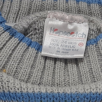 "Hopscotch" Knit Light Blue Toddler Boy's Sweater  24mo.