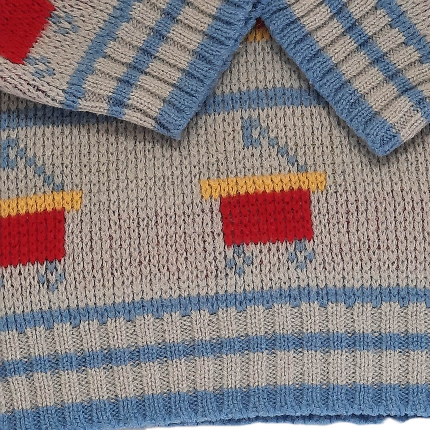 "Hopscotch" Knit Light Blue Toddler Boy's Sweater  24mo.