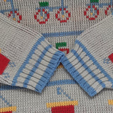 "Hopscotch" Knit Light Blue Toddler Boy's Sweater  24mo.